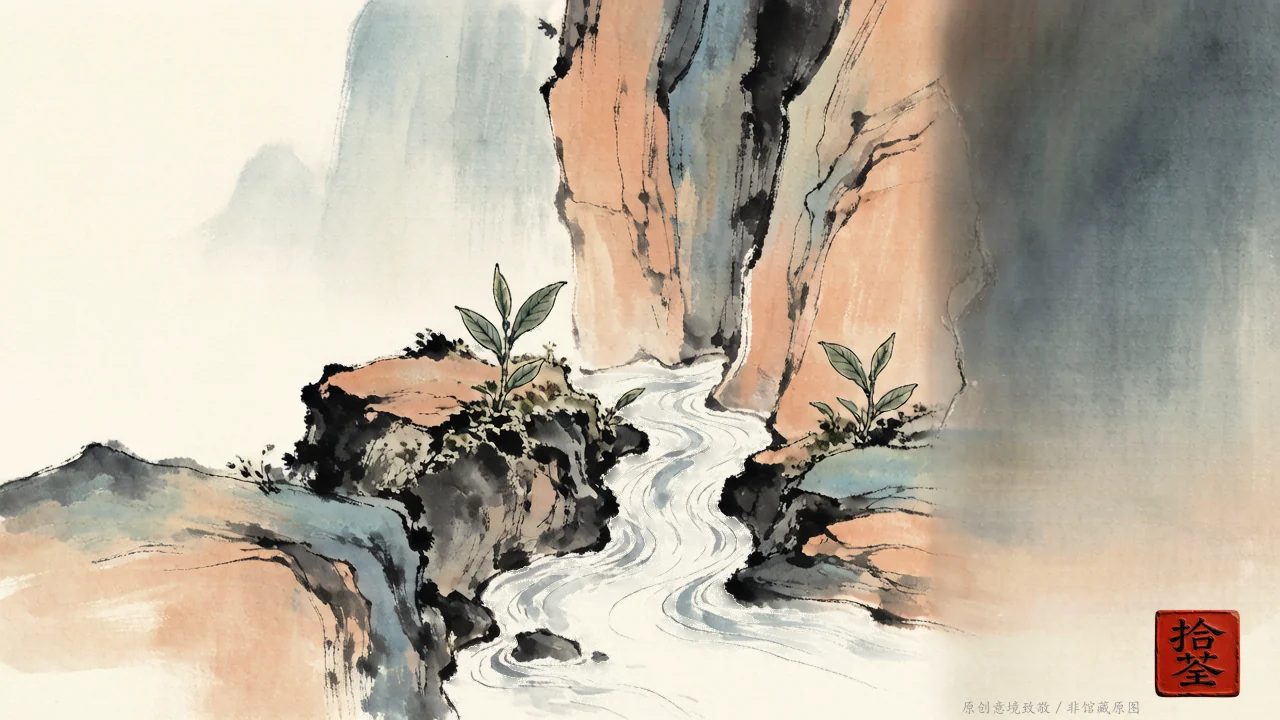 活水与标本 · AI 意境图，非实拍